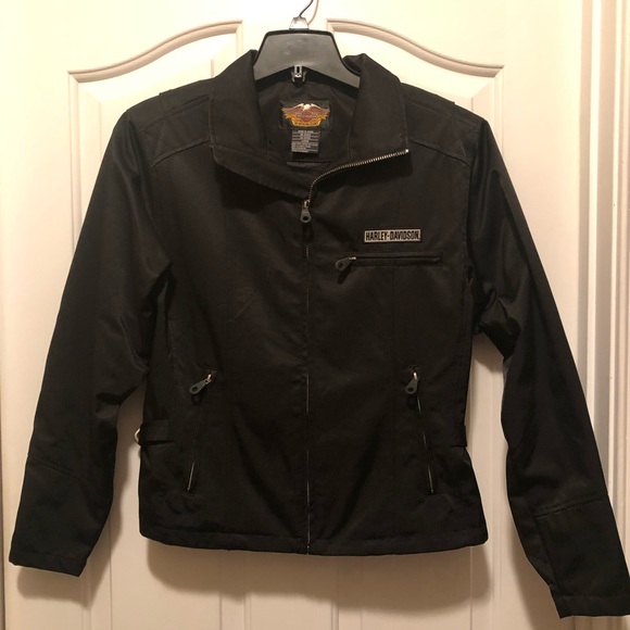 Black Harley Davidson Jacket size Large - Picture 1 of 12